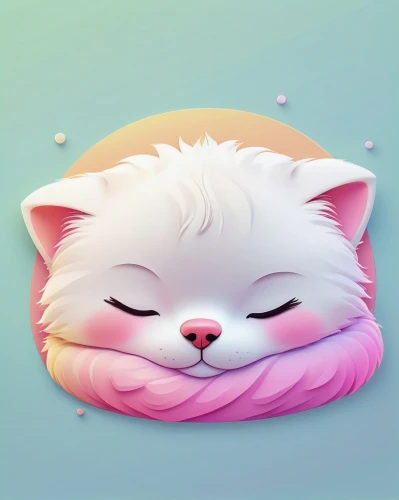 cat vector,sleeping cat,cat kawaii,donut illustration,pink cat,bichon frisé,sleeping apple,samoyed,mochi,cute cat,blossom kitten,nap mat,white cat,dribbble icon,cat resting,marshmallow,nyan,nap,cat bed,pomeranian,Conceptual Art,Daily,Daily 32