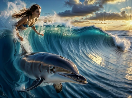 girl with a dolphin,mermaid background,oceanic dolphins,believe in mermaids,dolphin background,dolphins,dolphins in water,god of the sea,two dolphins,mermaids,dolphin rider,merfolk,fantasy picture,world digital painting,bottlenose dolphins,let's be mermaids,ocean background,dolphin swimming,the sea maid,ocean waves