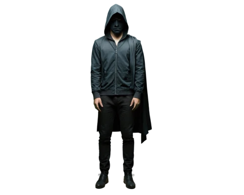 hooded man,cloak,overcoat,black coat,trench coat,one-piece garment,national parka,outer,garment,outerwear,coat,raincoat,hooded,high-visibility clothing,celebration cape,windbreaker,dress walk black,old coat,garments,webbing clothes moth,Illustration,Realistic Fantasy,Realistic Fantasy 24