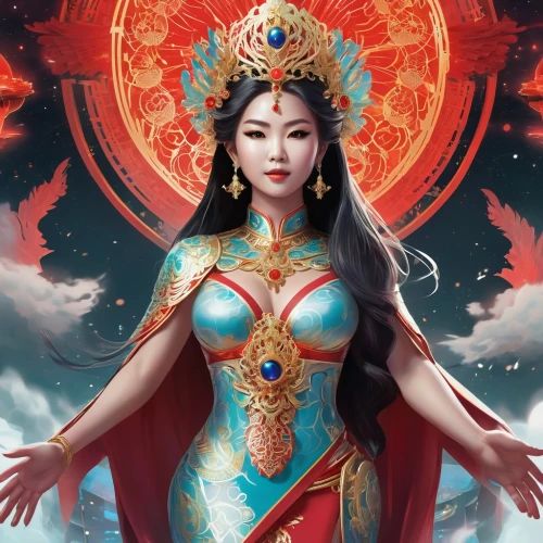 oriental princess,asian vision,chinese art,mulan,priestess,asian woman,miss vietnam,bodhisattva,goddess of justice,oriental girl,vietnamese woman,asia,fantasy art,asian culture,jaya,warrior woman,sun god,oriental,asian costume,garuda,Conceptual Art,Fantasy,Fantasy 02