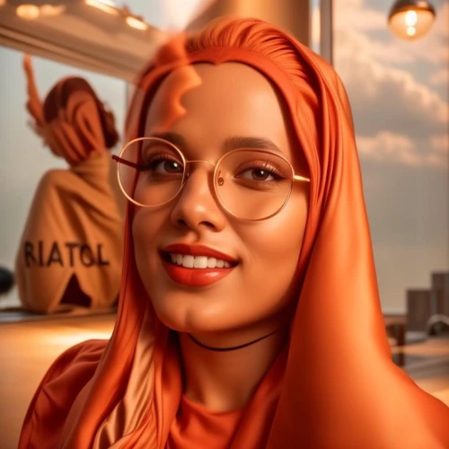 hijaber,hijab,muslim woman,islamic girl,orange,with glasses,allah,iman,ramadan background,orange color,muslima,muslim background,argan,orange robes,tangerine,fresh orange,arab,librarian,teh tarik,arabian