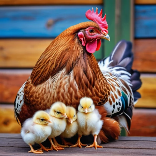 hen with chicks,dwarf chickens,parents and chicks,backyard chickens,chicken chicks,hen,pullet,portrait of a hen,domestic chicken,poultry,cockerel,chickens,winter chickens,laying hens,chicks,baby chicks,chicken farm,avian flu,yellow chicken,harmonious family,Photography,General,Realistic