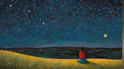 starry night,night scene,astronomer,starry sky,night stars,falling stars,falling star,hanging stars,the night sky,bethlehem star,starfield,stargazing,star of bethlehem,carol colman,the star of bethlehem,the stars,praying woman,perseids,carol m highsmith,night sky,Art,Artistic Painting,Artistic Painting 49