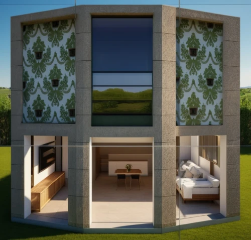 cubic house,lattice windows,inverted cottage,stucco frame,3d rendering,modern house,lattice window,frame house,wooden windows,window frames,cube house,eco-construction,window treatment,cube stilt houses,room divider,french windows,dog house frame,modern architecture,bedroom window,mirror house,Photography,General,Realistic