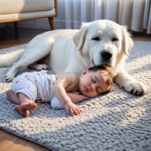 great pyrenees,livestock guardian dog,giant dog breed,companion dog,boy and dog,dog bed,pyrenean mastiff,baby and teddy,family dog,babysitter,nap mat,the dog a hug,puppy pet,little boy and girl,baby bed,anatolian shepherd dog,father with child,dog and cat,baby-sitter,cute puppy,Photography,General,Natural