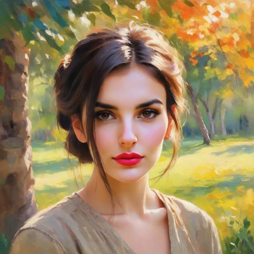romantic portrait,fantasy portrait,mystical portrait of a girl,girl portrait,woman portrait,young woman,world digital painting,oil painting,fantasy art,romantic look,portrait of a girl,italian painter,artist portrait,art painting,oil painting on canvas,woman face,girl in the garden,beautiful woman,face portrait,digital painting,Digital Art,Impressionism