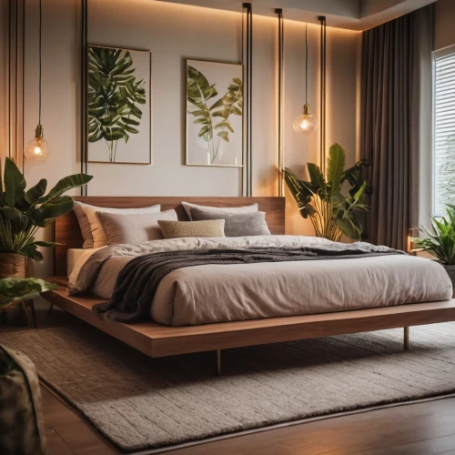 bedroom,modern decor,modern room,contemporary decor,guest room,bed frame,canopy bed,bamboo curtain,soft furniture,interior design,sleeping room,room divider,bed,wooden mockup,sofa bed,interior modern design,feng shui,bamboo plants,japanese-style room,great room,Photography,General,Cinematic