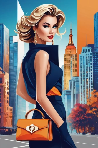 fashion illustration,fashion vector,chrysler fifth avenue,fashion street,bussiness woman,kelly bag,shopping icon,women fashion,businesswoman,business bag,handbag,shopping bags,orange,shopping bag,business woman,handbags,purses,purse,marylyn monroe - female,advertising campaigns,Unique,Design,Logo Design