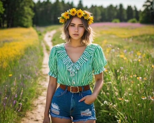 beautiful girl with flowers,girl in flowers,colorful floral,flower crown,vintage floral,yellow daisies,boho,daisies,countrygirl,retro flowers,farm girl,meadow,yellow grass,colorful daisy,summer flowers,bright flowers,bohemian,meadow flowers,summer flower,flower hat,Art,Classical Oil Painting,Classical Oil Painting 20