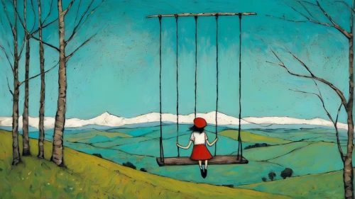 empty swing,hanging swing,hanged,wooden swing,swing set,swing,swings,garden swing,hanged man,tree with swing,marionette,tightrope,wind chime,tightrope walker,wind bell,dreams catcher,woman hanging clothes,golden swing,suspended,tree swing,Art,Artistic Painting,Artistic Painting 49