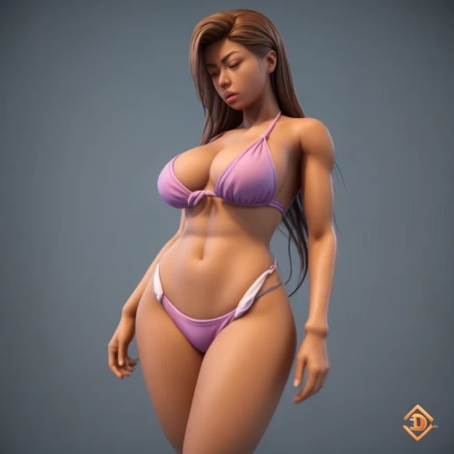 3d model,3d rendered,3d figure,gradient mesh,female model,3d render,plus-size model,maya,sculpt,3d modeling,kim,rc model,two piece swimwear,barbie,plus-size,3d rendering,b3d,sexy woman,swimwear,gym girl