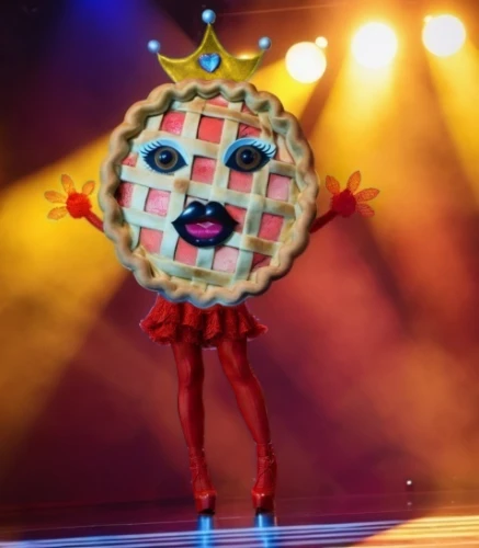 tomato pie,stylized macaron,hot pie,cutout cookie,pizzelle,fruitcake,pie,fruit pie,pineapple sprocket,bjork,moon cake,tostada,piñata,melonpan,great as a stilt performer,mooncake,burger emoticon,gingerbread woman,tartlet,jammie dodgers