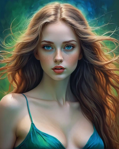 fantasy portrait,world digital painting,fantasy art,celtic woman,mystical portrait of a girl,digital painting,mermaid background,fantasy woman,fantasy picture,the enchantress,water nymph,fae,young woman,dryad,mermaid vectors,faerie,digital art,girl portrait,romantic portrait,faery,Illustration,Realistic Fantasy,Realistic Fantasy 30