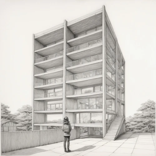 archidaily,kirrarchitecture,multistoreyed,an apartment,house drawing,block of flats,appartment building,cubic house,apartments,habitat 67,apartment building,brutalist architecture,dormitory,apartment block,multi-storey,japanese architecture,high-rise building,apartment,shared apartment,multi storey car park,Illustration,Black and White,Black and White 06