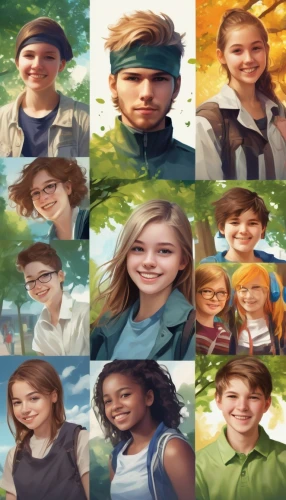 girl scouts of the usa,children's background,vector people,cartoon people,retro cartoon people,people characters,avatars,park staff,young people,pictures of the children,kids illustration,pathfinders,vintage children,portrait background,prospects for the future,game characters,diversity,forest workers,villagers,recess,Conceptual Art,Fantasy,Fantasy 01