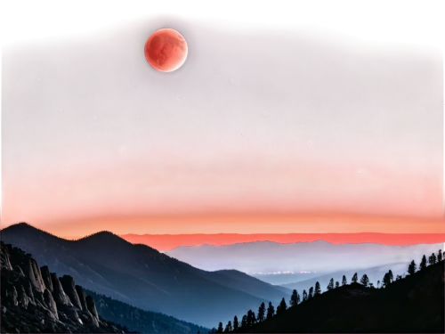 blood moon,blood moon eclipse,red sun,landscape red,red sky,mountain sunrise,red planet,lunar eclipse,total lunar eclipse,big red spot,volcano,volcanism,volcanic landscape,lunar landscape,phase of the moon,barren,watermelon painting,volcanic,lava,dusk background,Conceptual Art,Sci-Fi,Sci-Fi 30