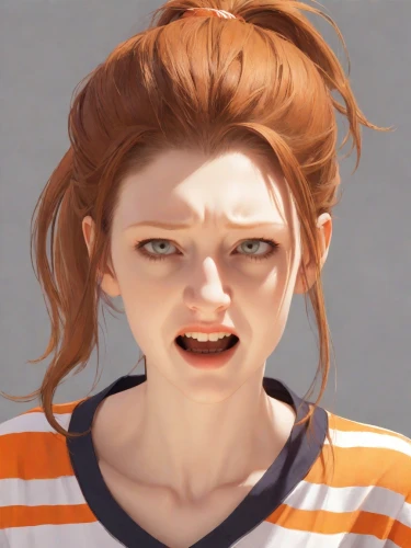 character animation,clementine,rendering,the girl's face,ginger rodgers,emogi,orange,nora,worried girl,twitch icon,tracer,redheads,gingerman,child crying,render,daphne,woman face,lis,beaker,maci,Digital Art,Anime