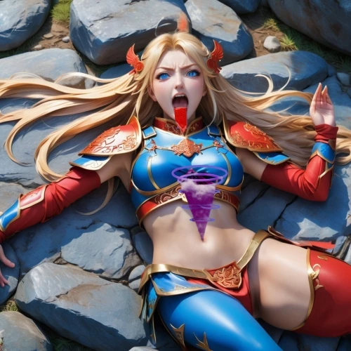 symetra,cosplay image,kos,nami,cosplayer,cosplay,fantasy woman,solar,fire siren,ora,venera,elza,mara,kinara,monsoon banner,warrior pose,marvelous,playmat,vivora,skordalia