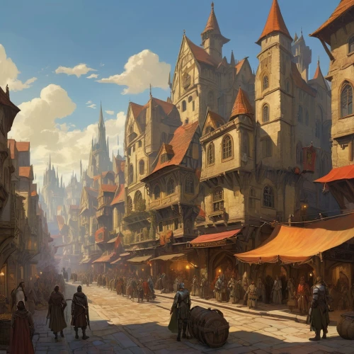 medieval market,medieval street,medieval town,marketplace,medieval,castle iron market,knight village,hamelin,old city,merchant,market place,souk,old town,the market,medieval architecture,stalls,fantasy city,ancient city,the old town,street scene,Conceptual Art,Fantasy,Fantasy 18