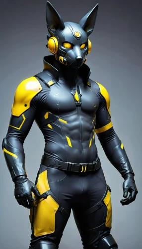 stud yellow,wolverine,yellow and black,kryptarum-the bumble bee,electro,abra,fuel-bowser,3d model,grey fox,bumblebee,armored animal,rex cat,canis panther,cat warrior,breed cat,3d rendered,drexel,dark blue and gold,loukaniko,raccoon,Conceptual Art,Fantasy,Fantasy 01