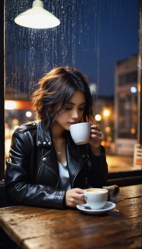 woman drinking coffee,woman at cafe,coffee background,drinking coffee,hot coffee,neon coffee,drink coffee,parisian coffee,women at cafe,coffee,a cup of coffee,coffee shop,depressed woman,barista,caffè americano,espresso,coffe,hot drinks,autumn hot coffee,coffee break,Illustration,Realistic Fantasy,Realistic Fantasy 25