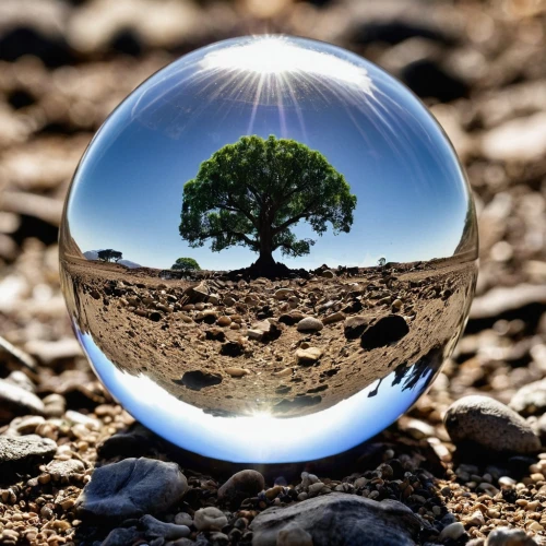 crystal ball-photography,crystal ball,earth in focus,glass sphere,lensball,glass ball,little planet,circle around tree,mother earth,magnify glass,ecological sustainable development,spherical image,lens reflection,isolated tree,a drop of water,earth chakra,argan tree,a drop of,sustainable development,terraforming,Photography,General,Realistic