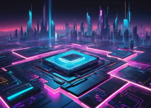 cyber,futuristic landscape,cube background,cyberpunk,cyberspace,pink squares,cubes,colorful city,cityscape,metropolis,80's design,neon arrows,futuristic,city blocks,fantasy city,tetris,electronic,cubic,maze,80s,Illustration,Black and White,Black and White 32