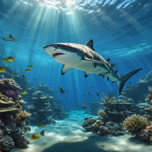 bull shark,sand tiger shark,underwater background,underwater world,sea life underwater,tiger shark,underwater landscape,bronze hammerhead shark,great white shark,ocean underwater,underwater fish,sea animals,marine life,hammerhead,aquarium decor,aquatic life,sharks,nurse shark,requiem shark,underwater playground,Photography,General,Realistic