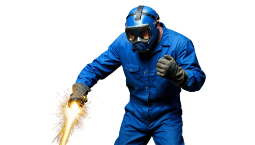 blue-collar worker,hazmat suit,janitor,gas welder,welder,cleaning service,acetylene,ppe,cleanup,coveralls,pyro,spraying,welders,fluoroethane,blue demon,sprayer,repairman,blue-collar,contamination,pesticide,Conceptual Art,Graffiti Art,Graffiti Art 10