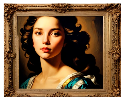 bougereau,portrait of a girl,girl with a pearl earring,art deco frame,the mona lisa,art nouveau frame,franz winterhalter,mona lisa,romantic portrait,portrait of a woman,cepora judith,copper frame,peony frame,gold frame,rose frame,vintage female portrait,gothic portrait,mystical portrait of a girl,ivy frame,vintage art,Conceptual Art,Fantasy,Fantasy 19