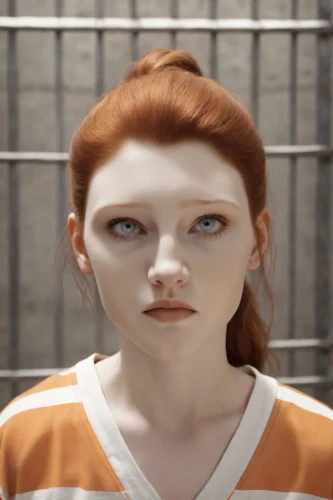 prisoner,lilian gish - female,clementine,nora,main character,piper,ginger rodgers,vada,lis,maci,clary,queen cage,the girl's face,redhead doll,fallout4,natural cosmetic,television character,eleven,chainlink,game character,Photography,Natural