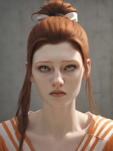 clementine,nora,lilian gish - female,cinnamon girl,natural cosmetic,pippi longstocking,orange,vanessa (butterfly),game character,piper,rust-orange,the girl's face,redhead doll,fallout4,orange color,main character,lis,doll's facial features,orange half,head woman,Photography,Natural