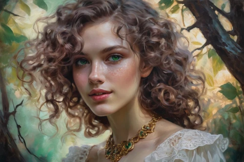 fantasy portrait,romantic portrait,dryad,mystical portrait of a girl,girl with tree,linden blossom,girl portrait,faerie,faery,fantasy art,portrait of a girl,woman portrait,world digital painting,digital painting,young woman,oil painting,elven,natura,fae,girl in the garden,Illustration,Realistic Fantasy,Realistic Fantasy 47