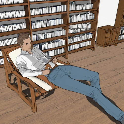 male poses for drawing,relaxing reading,bookworm,reading room,blonde sits and reads the newspaper,digitizing ebook,bookcase,book illustration,coffee and books,sits on away,futon,bookshelves,office chair,study room,reading,library,read a book,sci fiction illustration,newspaper reading,self hypnosis,Conceptual Art,Daily,Daily 35