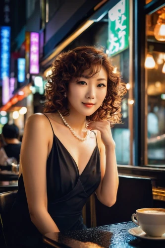 woman at cafe,asian woman,japanese woman,japanese ginger,vintage asian,asian girl,vietnamese woman,cigarette girl,retro woman,korean,asian vision,portrait photography,vietnamese,oriental girl,woman drinking coffee,vintage woman,asian,asia,phuquy,photo session at night,Illustration,Japanese style,Japanese Style 04