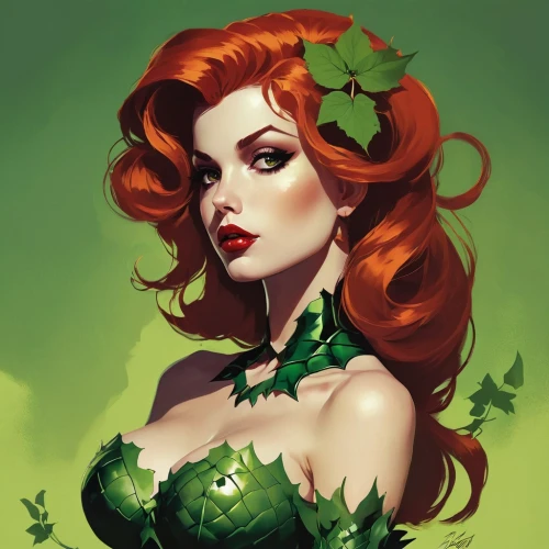 poison ivy,background ivy,ivy,dryad,the enchantress,mary jane,flora,lilly of the valley,celtic queen,fantasy portrait,emerald,fantasy woman,thorns,maryjane,ariel,green wreath,nami,holly bush,forest clover,linden blossom,Conceptual Art,Fantasy,Fantasy 06