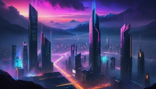 futuristic landscape,vast,cityscape,metropolis,fantasy city,fantasy landscape,futuristic,cyberpunk,alien world,skyscrapers,city skyline,ancient city,colorful city,vapor,citadel,scifi,monolith,dystopian,alien planet,skyscraper,Illustration,Abstract Fantasy,Abstract Fantasy 14