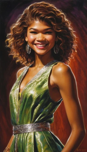 african american woman,oil painting on canvas,ester williams-hollywood,oil painting,african woman,nigeria woman,portrait background,jazz singer,custom portrait,oil on canvas,art painting,photo painting,afro-american,black woman,cd cover,rose woodruff,artist portrait,beautiful african american women,afroamerican,portrait of christi,Illustration,Realistic Fantasy,Realistic Fantasy 32