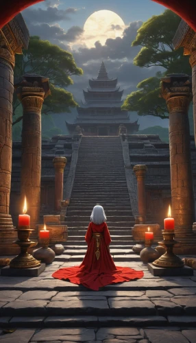 hall of supreme harmony,red lantern,shrine,kado,cg artwork,kingdom,background with stones,red cape,alibaba,backgrounds,stone background,meteora,forbidden palace,game illustration,white temple,hall of the fallen,howl,fantasia,fantasy picture,sacred lotus,Conceptual Art,Daily,Daily 33