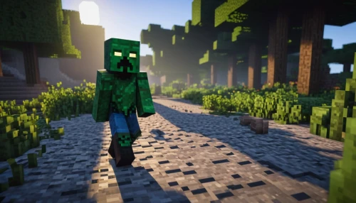 mexican creeper,emerald lizard,creeper,minecraft,green skin,ravine,cobble,cobblestone,green snake,render,trumpet creepers,patrol,green dragon,3d rendered,green forest,villagers,aaa,3d render,wither,green grain,Photography,General,Natural