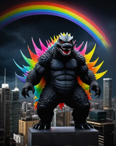 king kong,kong,godzilla,raimbow,rainbow background,fuel-bowser,gorilla,cynorhodon,doomsday,skordalia,rainbow,skylanders,gay pride,gorgonops,mozilla,bierock,mumiy troll,rainbow pencil background,petrol-bowser,saurian,Illustration,Abstract Fantasy,Abstract Fantasy 22