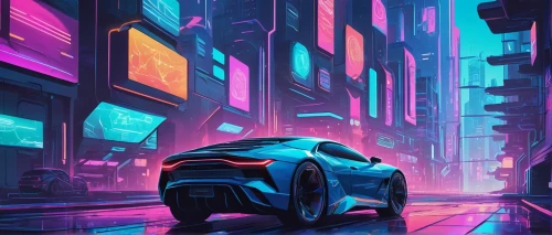 3d car wallpaper,futuristic,cyberpunk,futuristic car,futuristic landscape,elektrocar,80's design,audi e-tron,80s,bmwi3,i8,neon arrows,mercedes eqc,electric mobility,electric,neon,electric sports car,car,nissan juke,wallpaper,Illustration,Japanese style,Japanese Style 07