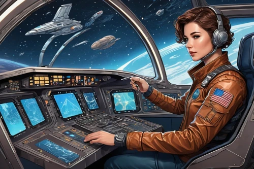 sci fiction illustration,cg artwork,cockpit,solo,andromeda,game illustration,space art,starship,x-wing,pilot,passengers,sci fi,sci - fi,sci-fi,space tourism,delta-wing,trek,world digital painting,vulcan,fighter pilot,Illustration,Black and White,Black and White 05