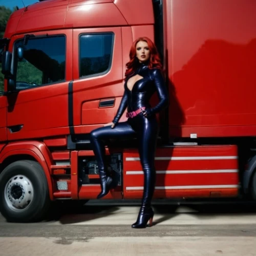 lorry,truck driver,racing transporter,tractor trailer,commercial vehicle,transporter,semi,semitrailer,trucking,latex clothing,freight transport,black widow,18-wheeler,cybertruck,truck,logistic,delivery truck,trucker,semi-trailer,no overtaking by lorries