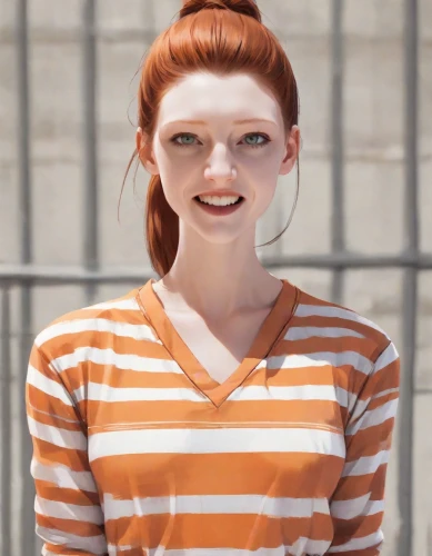 realdoll,pippi longstocking,ginger rodgers,maci,mime artist,mime,redhead doll,a wax dummy,gingerman,gingerbread girl,girl in t-shirt,natural cosmetic,clementine,nami,orange,ginger cookie,nora,daphne,cgi,mary jane,Digital Art,Sticker