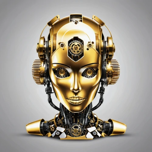 c-3po,cybernetics,biomechanical,robot icon,robotic,artificial intelligence,industrial robot,chatbot,droid,humanoid,robotics,ai,steampunk,robot,cyborg,robots,social bot,yellow-gold,golden mask,gold mask,Unique,Design,Logo Design