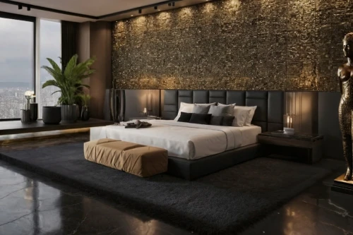 sleeping room,ornate room,luxury home interior,modern room,great room,contemporary decor,guest room,modern decor,interior decoration,gold wall,room divider,interior modern design,luxury hotel,interior design,boutique hotel,interior decor,bedroom,penthouse apartment,bronze wall,stucco wall