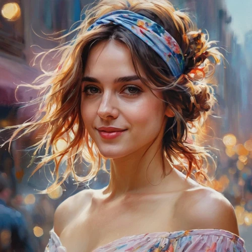 beautiful girl with flowers,bandana,floral,girl portrait,colorful floral,portrait background,romantic portrait,portrait of a girl,girl in flowers,young woman,oil painting,oil painting on canvas,girl in a wreath,romantic look,digital painting,floral background,world digital painting,italian painter,updo,french digital background,Photography,General,Commercial