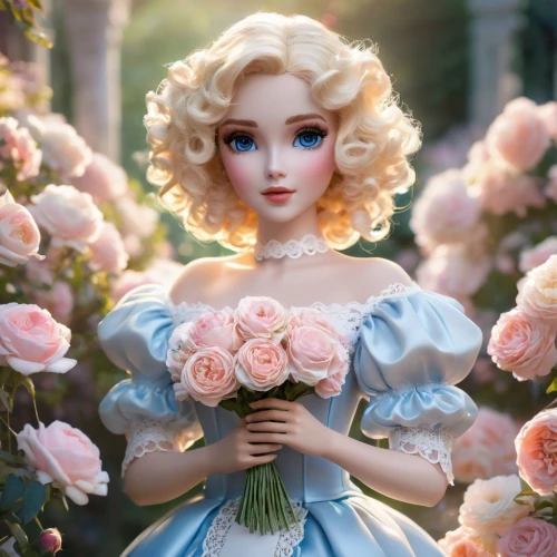 rosa 'the fairy,white rose snow queen,elsa,disney rose,rosa ' the fairy,porcelain rose,fairy tale character,female doll,eglantine,cinderella,flower fairy,fairy queen,romantic rose,beautiful girl with flowers,porcelain doll,porcelain dolls,flower girl,doll's facial features,rapunzel,gardenia,Conceptual Art,Fantasy,Fantasy 02