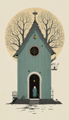 wooden church,little church,forest chapel,nativity,church faith,witch house,witch's house,church painting,pilgrimage chapel,island church,fredric church,andreas cross,the abbot of olib,cool woodblock images,barn,nativity of christ,house silhouette,vintage illustration,house of prayer,chapel,Illustration,Japanese style,Japanese Style 08
